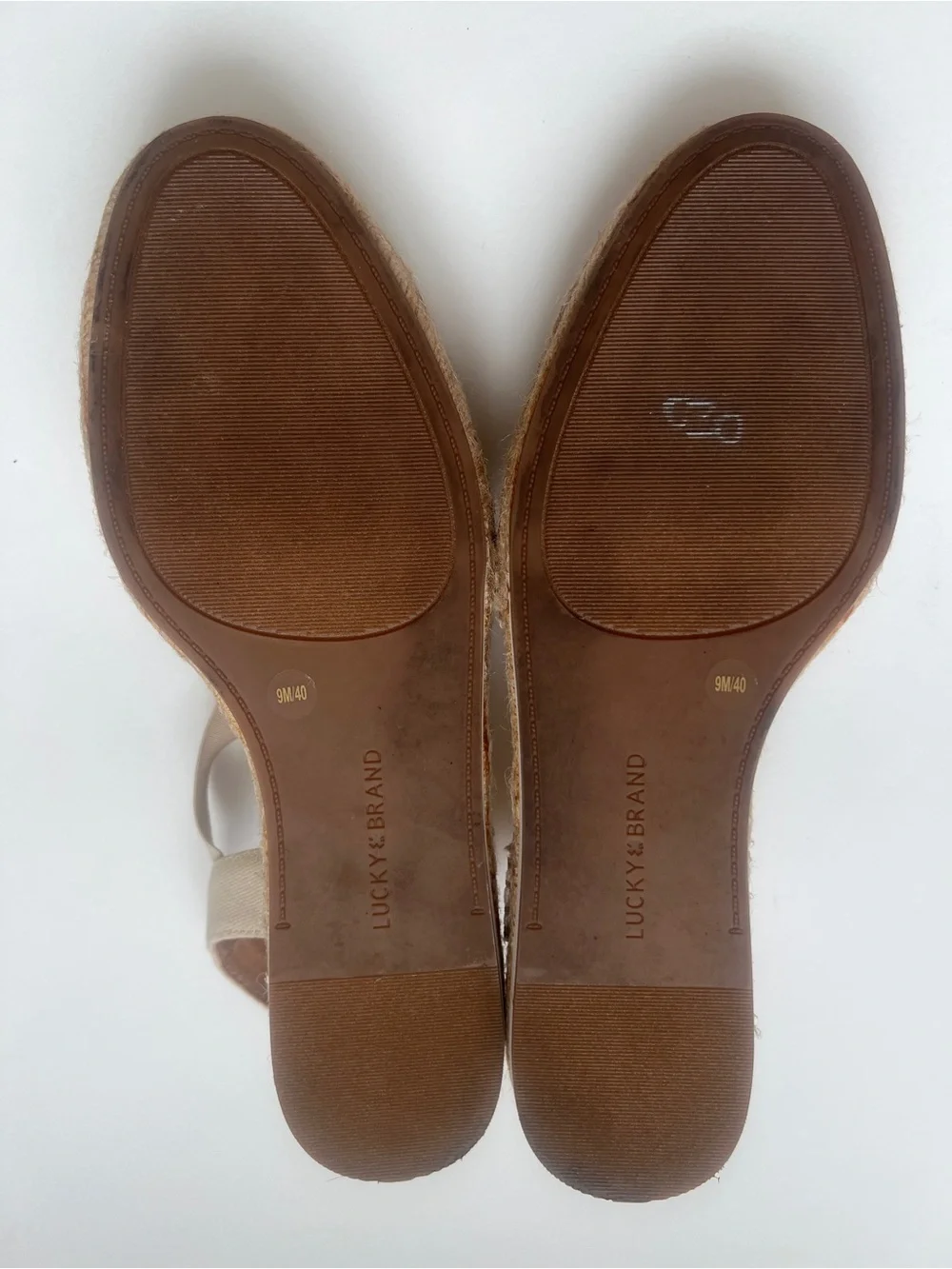 Lucky Brand Rifka slingback Women’s sandals In Cream Size 9M Pre Owned